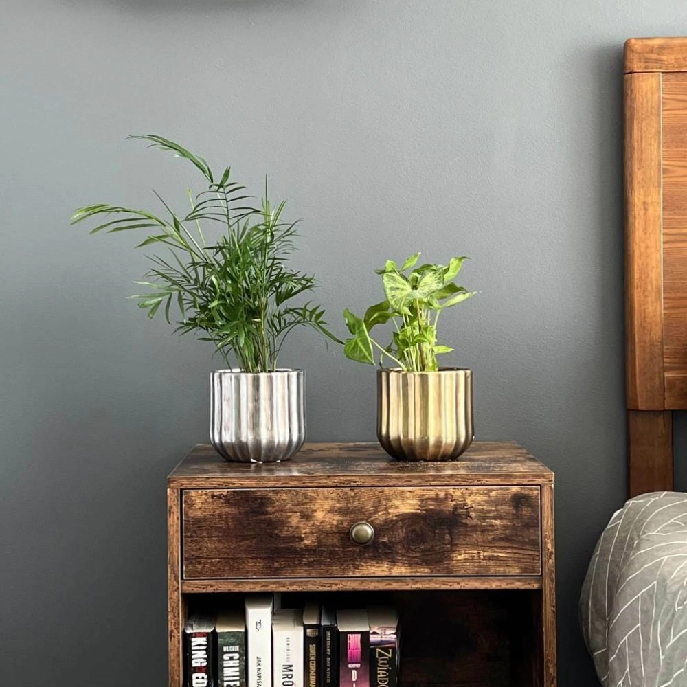 Кашпо керамическое d14 см h13 см 1,4 л золото Rustic