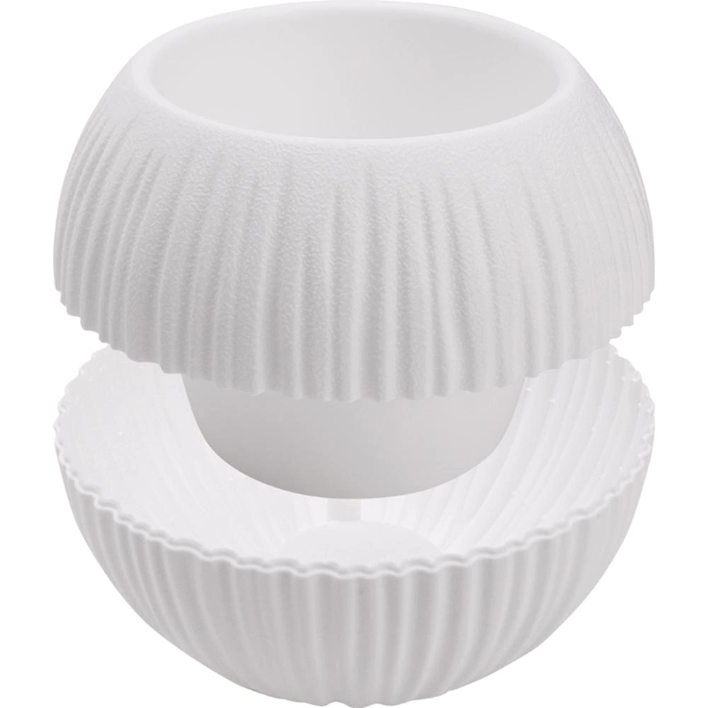 Кашпо пластиковое d12 см h10 см 0,3 л Сфера мини белое