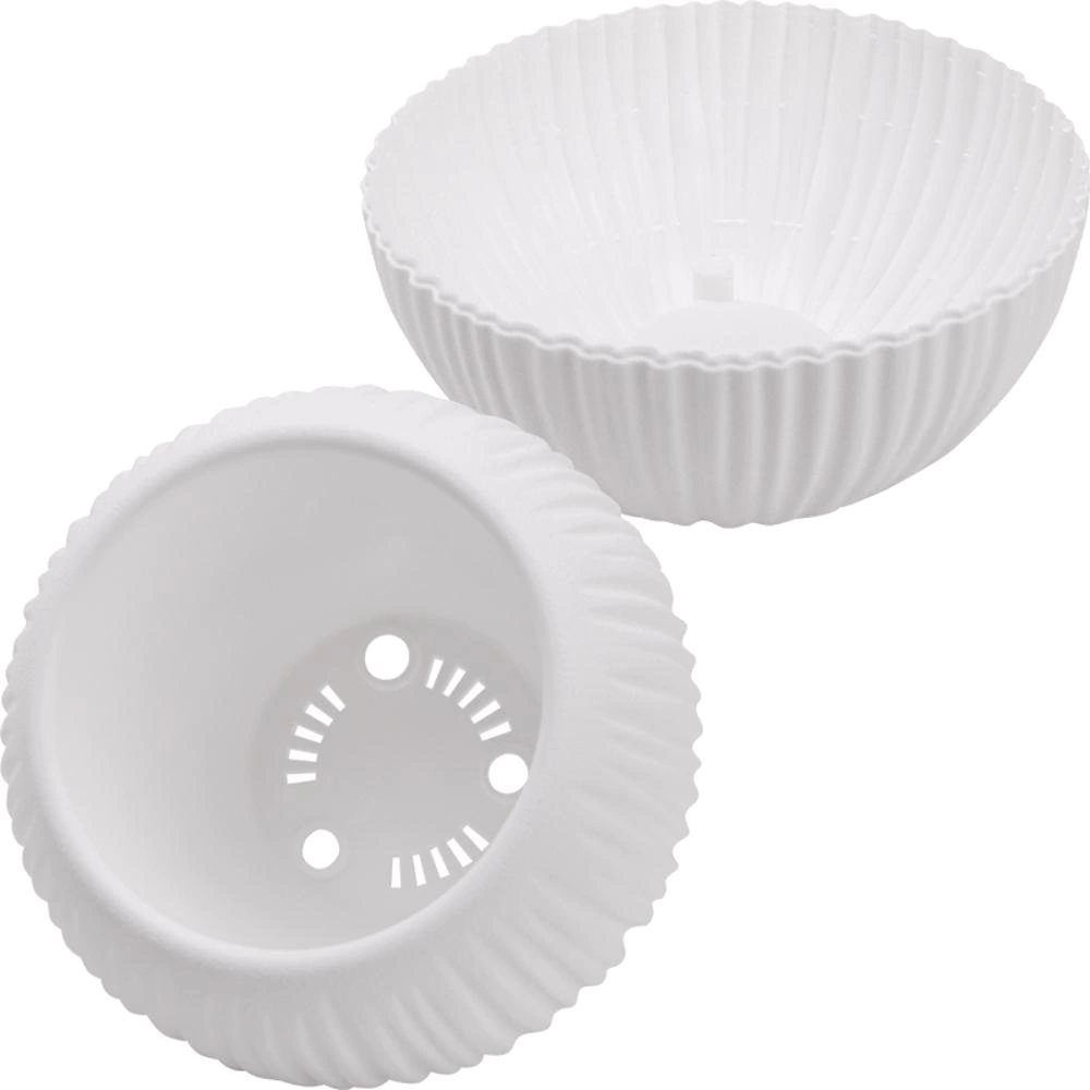 Кашпо пластиковое d12 см h10 см 0,3 л Сфера мини белое