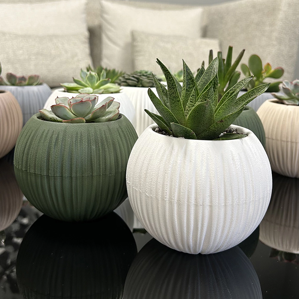 Кашпо пластиковое d12 см h10 см 0,3 л Сфера мини белое