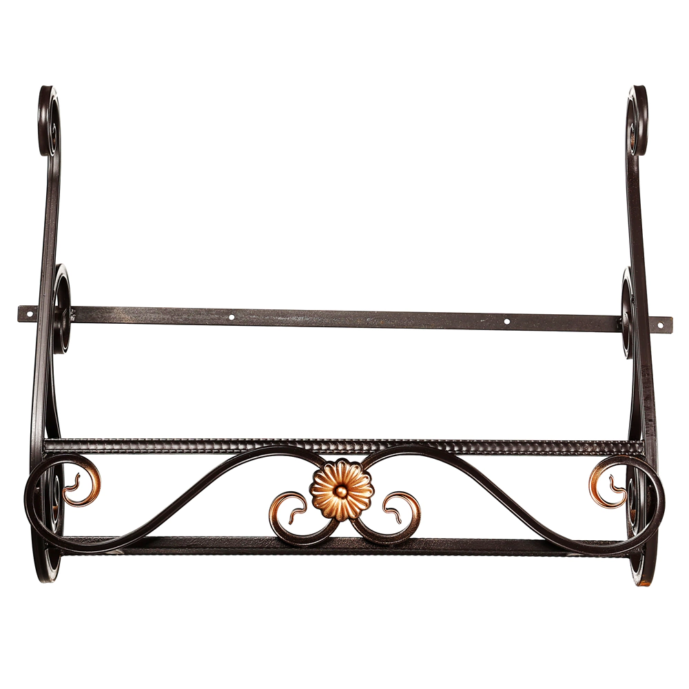Держатель для балконного ящика с цветком кованый коричневый 64х19,5х55 см