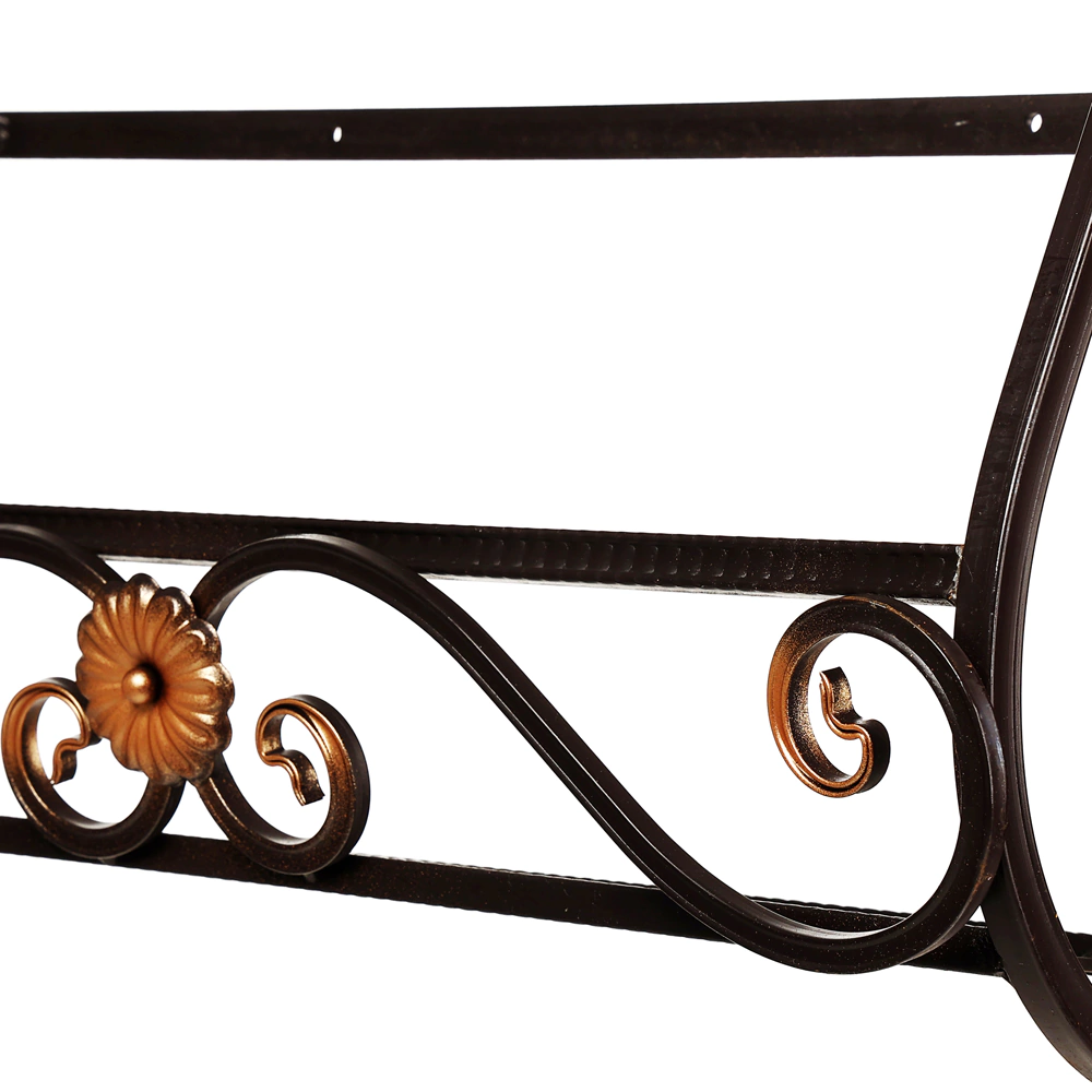 Держатель для балконного ящика с цветком кованый коричневый 64х19,5х55 см