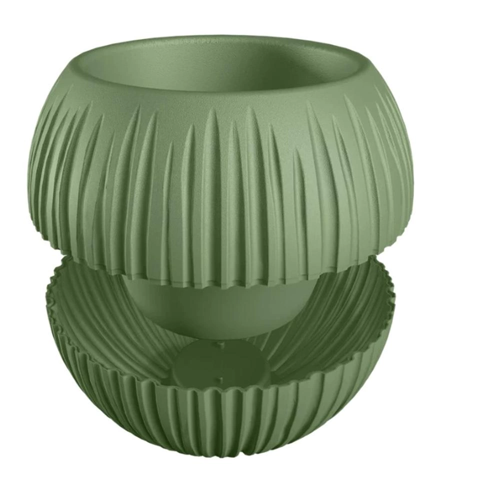 Кашпо пластиковое d20 см h19 см 1,7 л Сфера оливковое