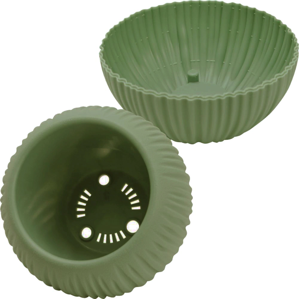 Кашпо пластиковое d20 см h19 см 1,7 л Сфера оливковое