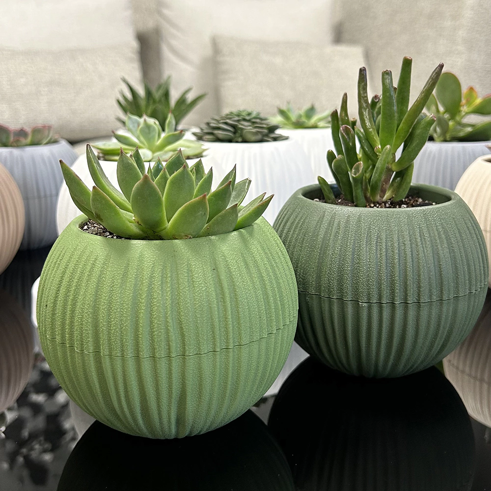 Кашпо пластиковое d20 см h19 см 1,7 л Сфера оливковое