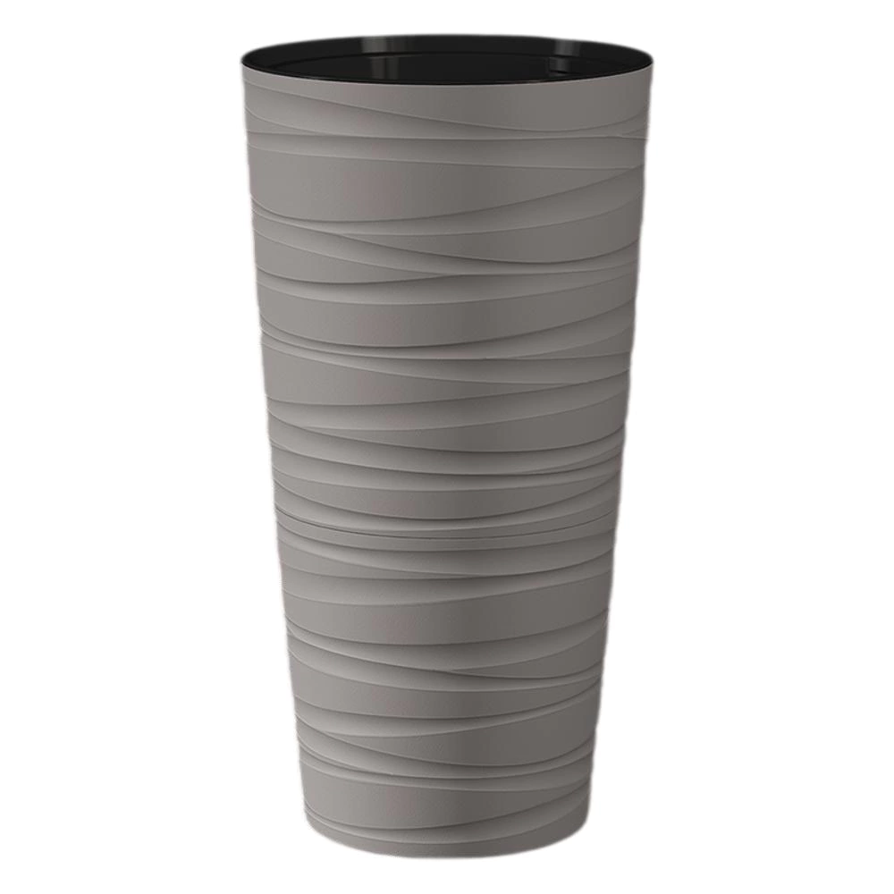 Кашпо пластиковое d31 см h61 см 15 л Модерн Максимум серый жемчуг