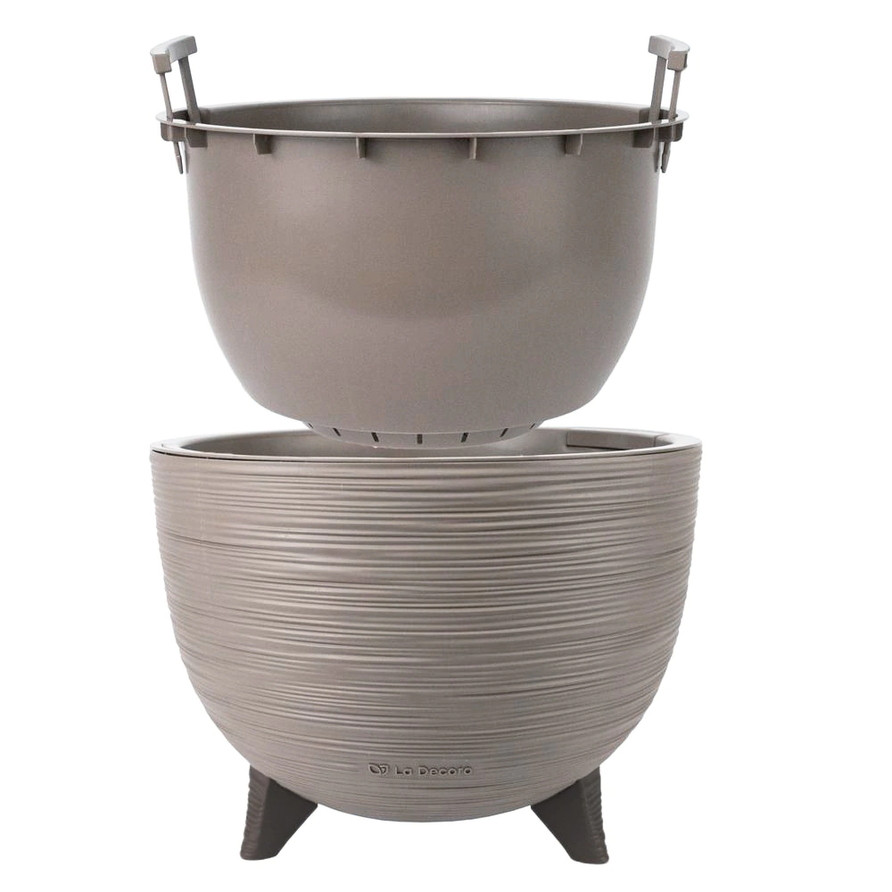 Кашпо пластиковое d32 см h24,2 см 9,8 л на ножках La Decoro латте