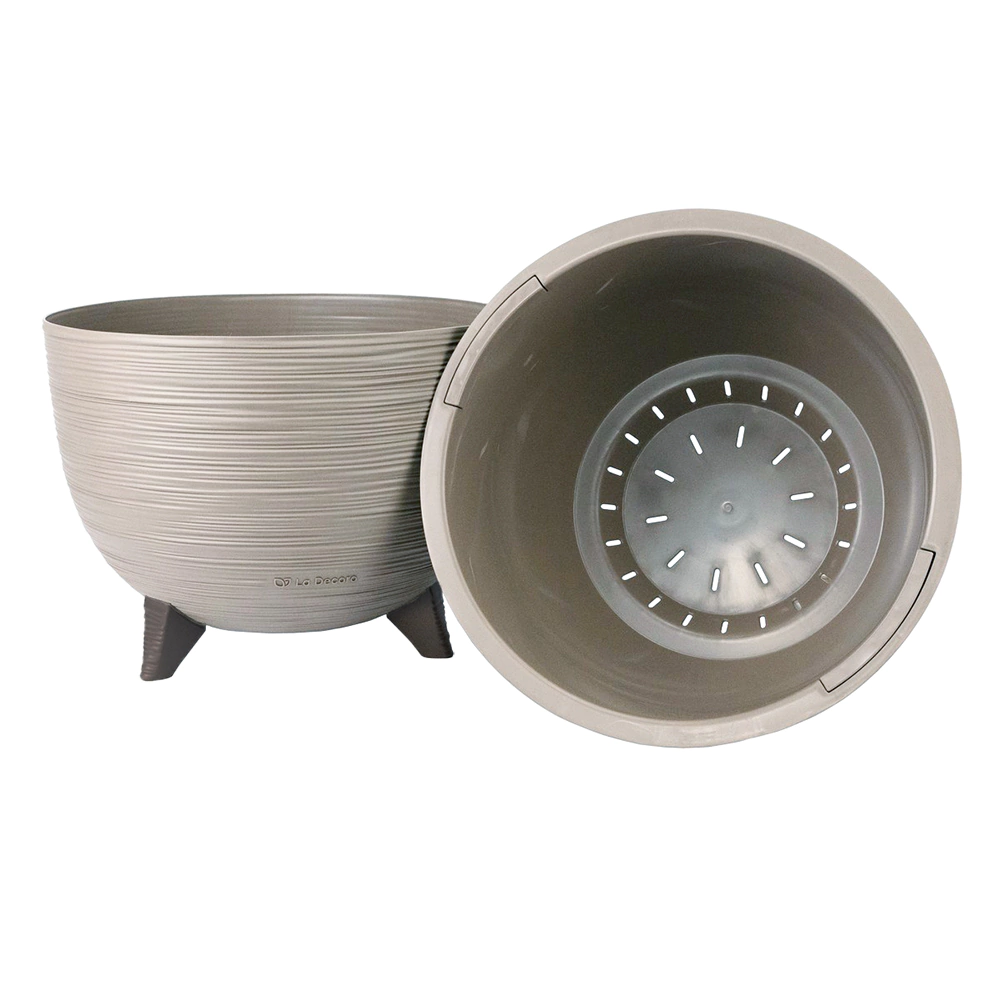 Кашпо пластиковое d32 см h24,2 см 9,8 л на ножках La Decoro латте