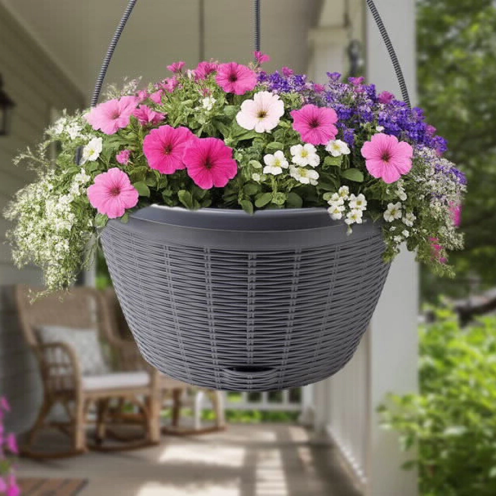 Горшок пластиковый подвесной d30,6 см h17,5 см 6,5 л антрацит