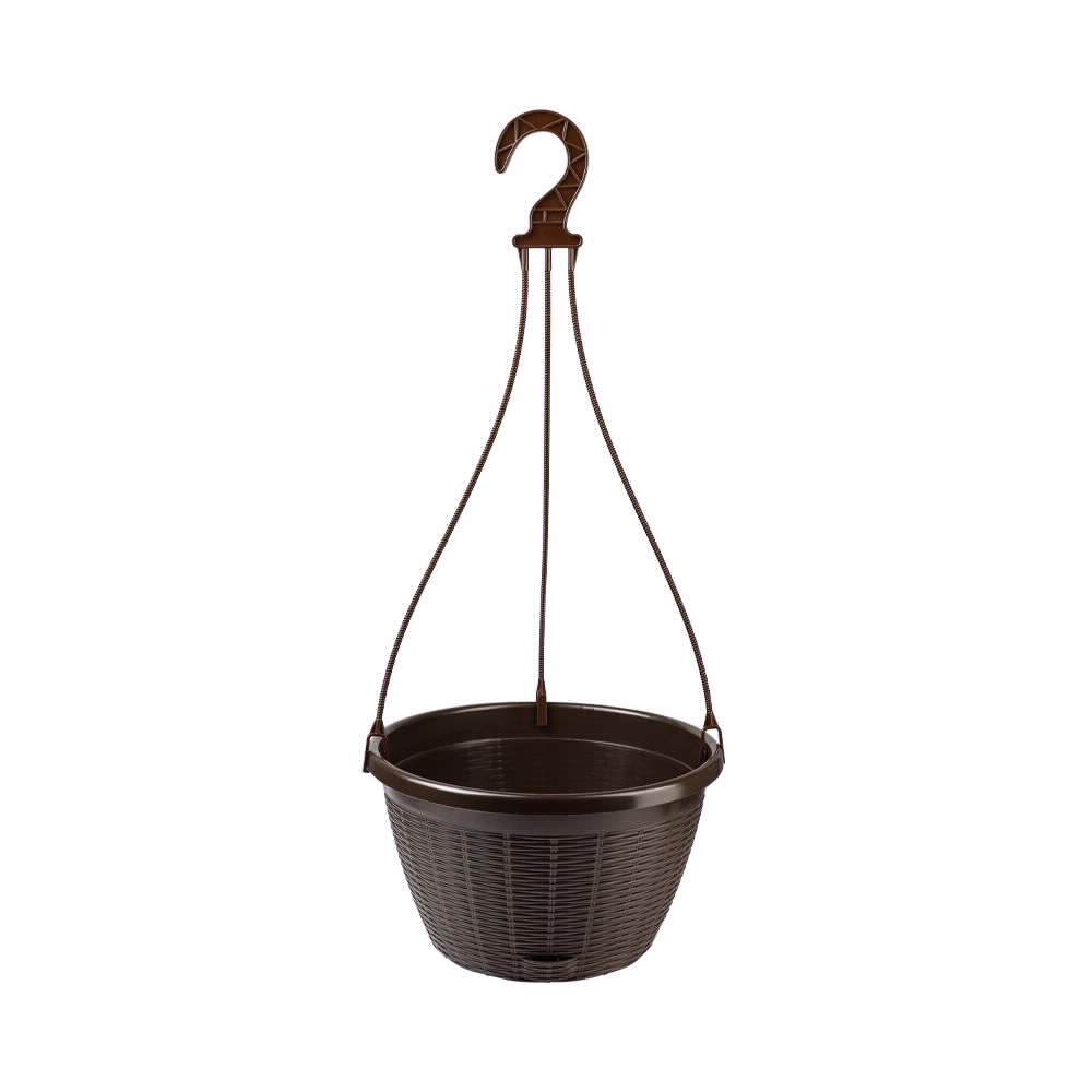 Горшок пластиковый подвесной d27 см h16 см 4,5 л темно-коричневый