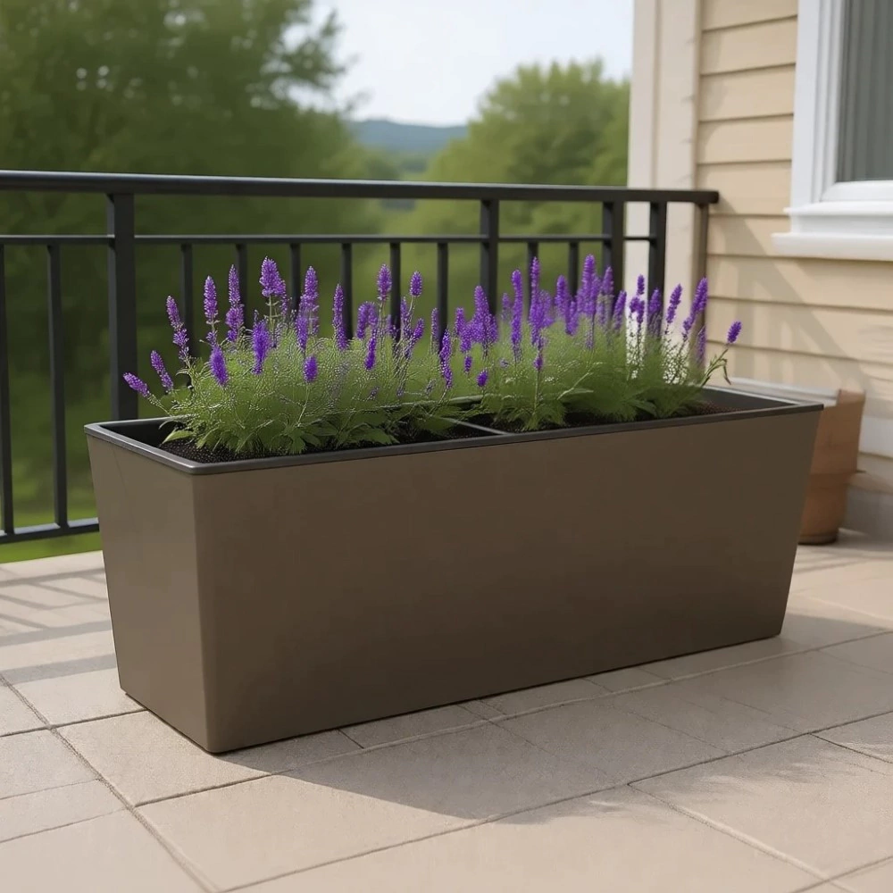 Балконный ящик пластиковый London Cube французский платан 40х14,8х14,3 см 7 л