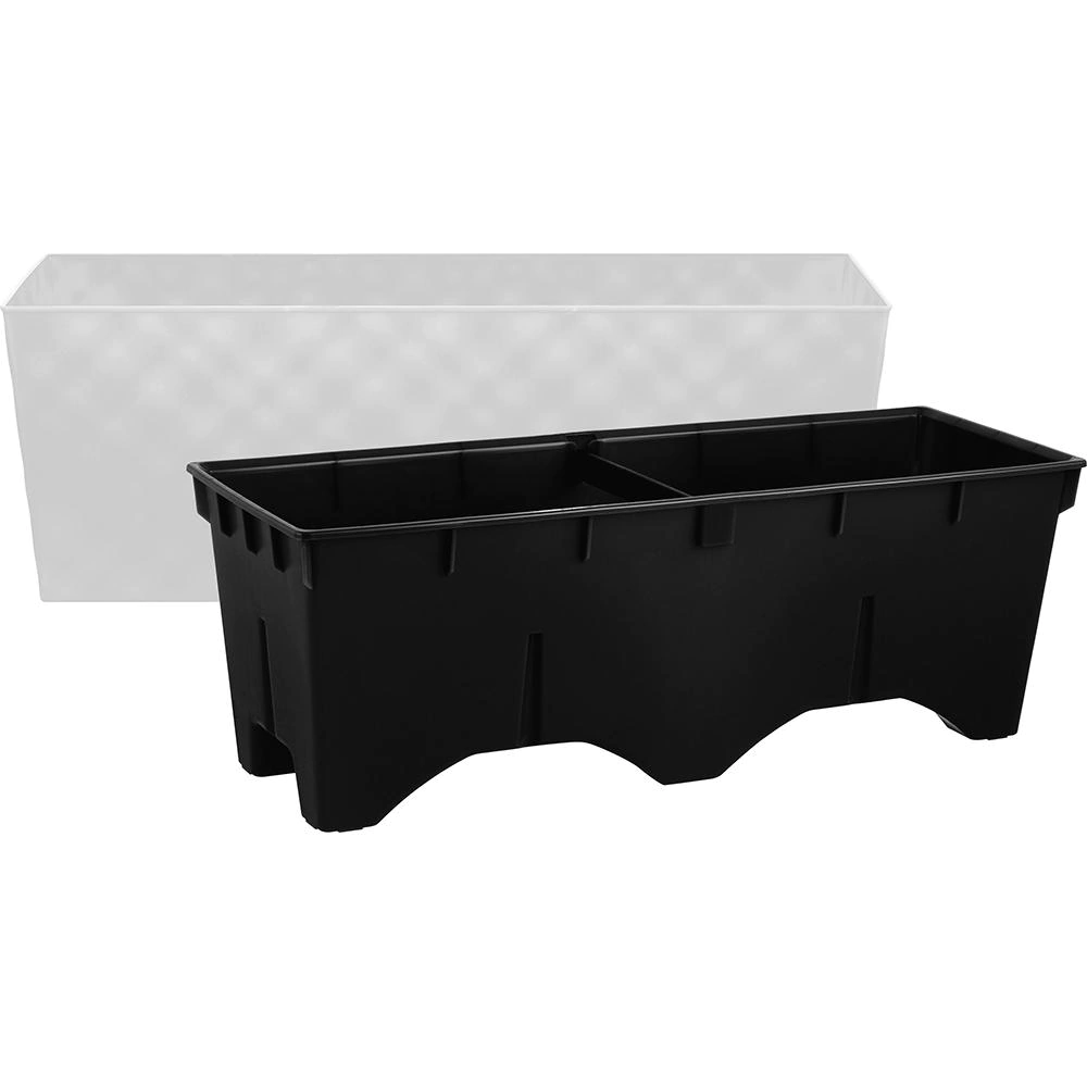 Балконный ящик пластиковый Manhattan Cube белоснежный жасмин 40х14,8х14,3 см 7 л