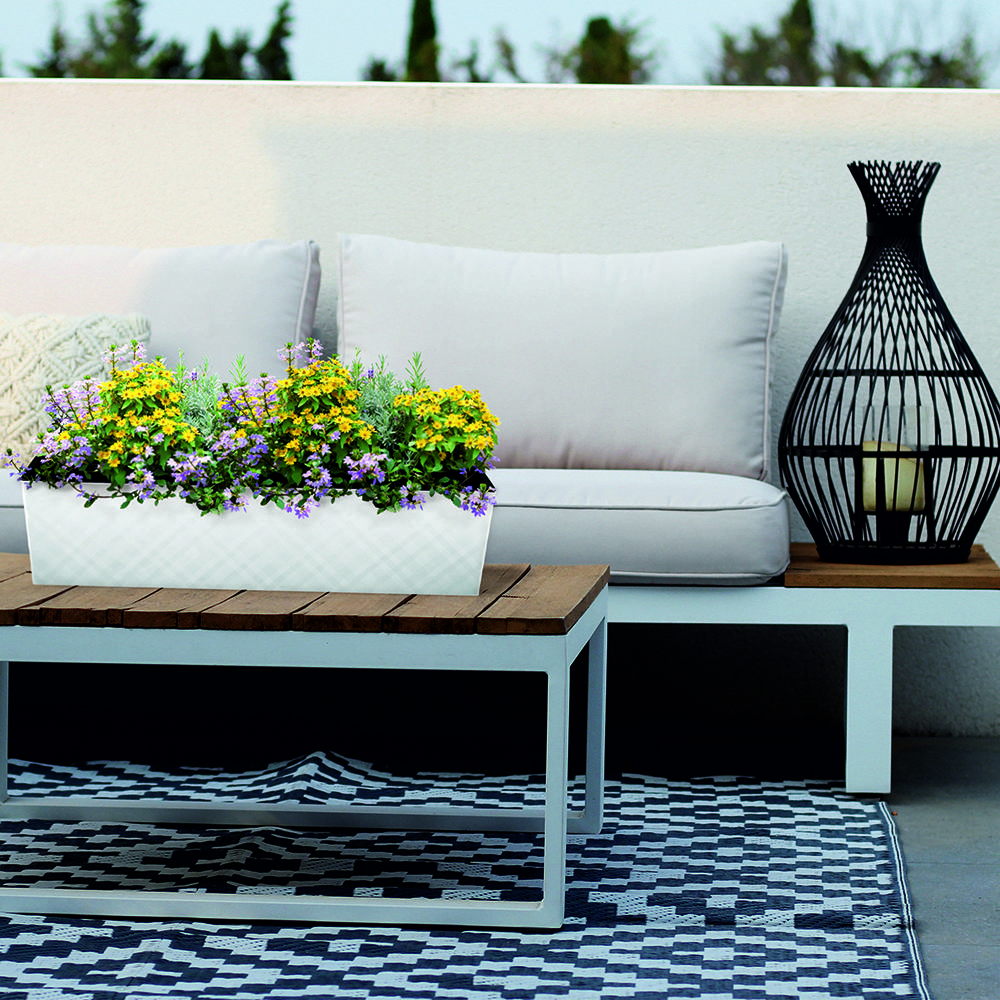 Балконный ящик пластиковый Manhattan Cube белоснежный жасмин 60х14,8х14,3 см 10,5 л