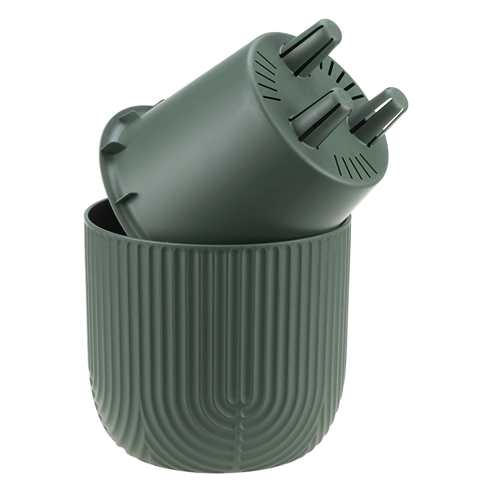 Кашпо пластиковое РАМОНА d15 см h14 см 1 л нефритовый