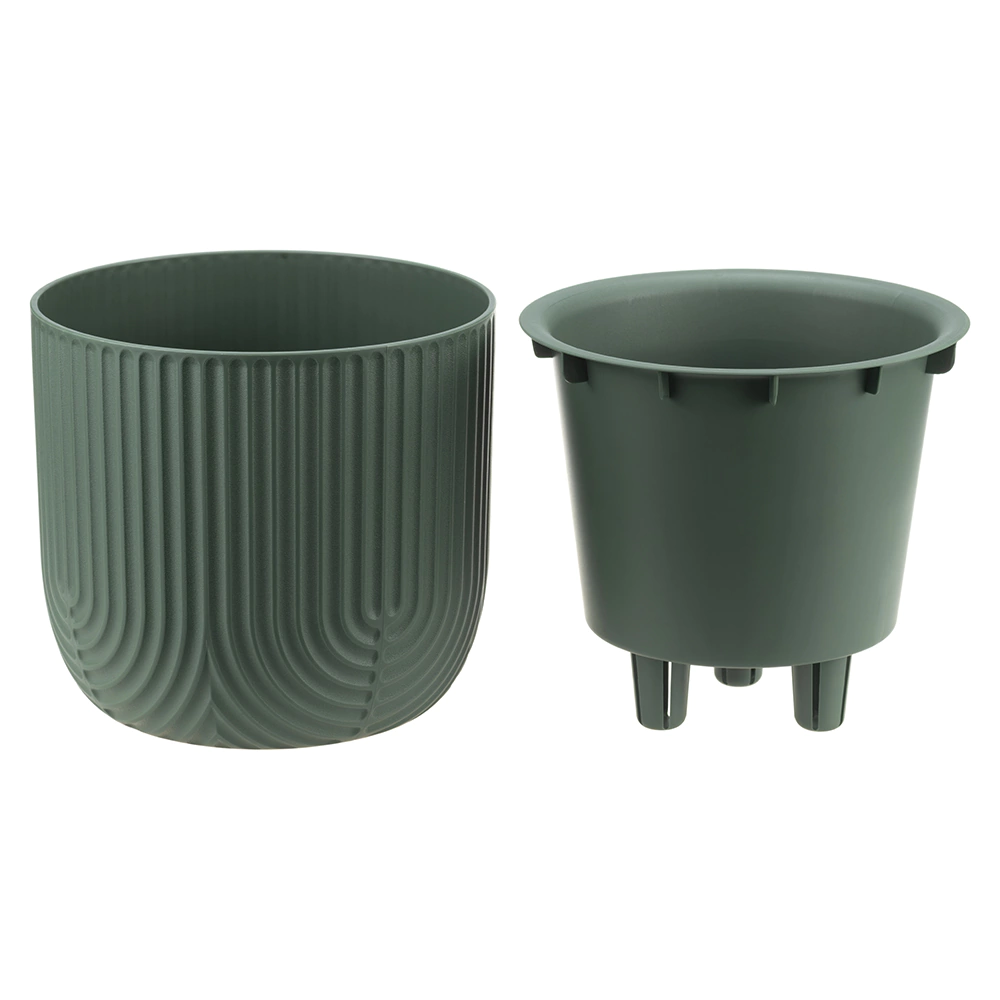 Кашпо пластиковое РАМОНА d15 см h14 см 1 л нефритовый