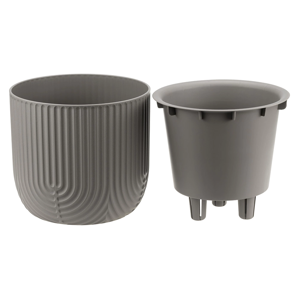 Кашпо пластиковое РАМОНА d15 см h14 см 1 л серый