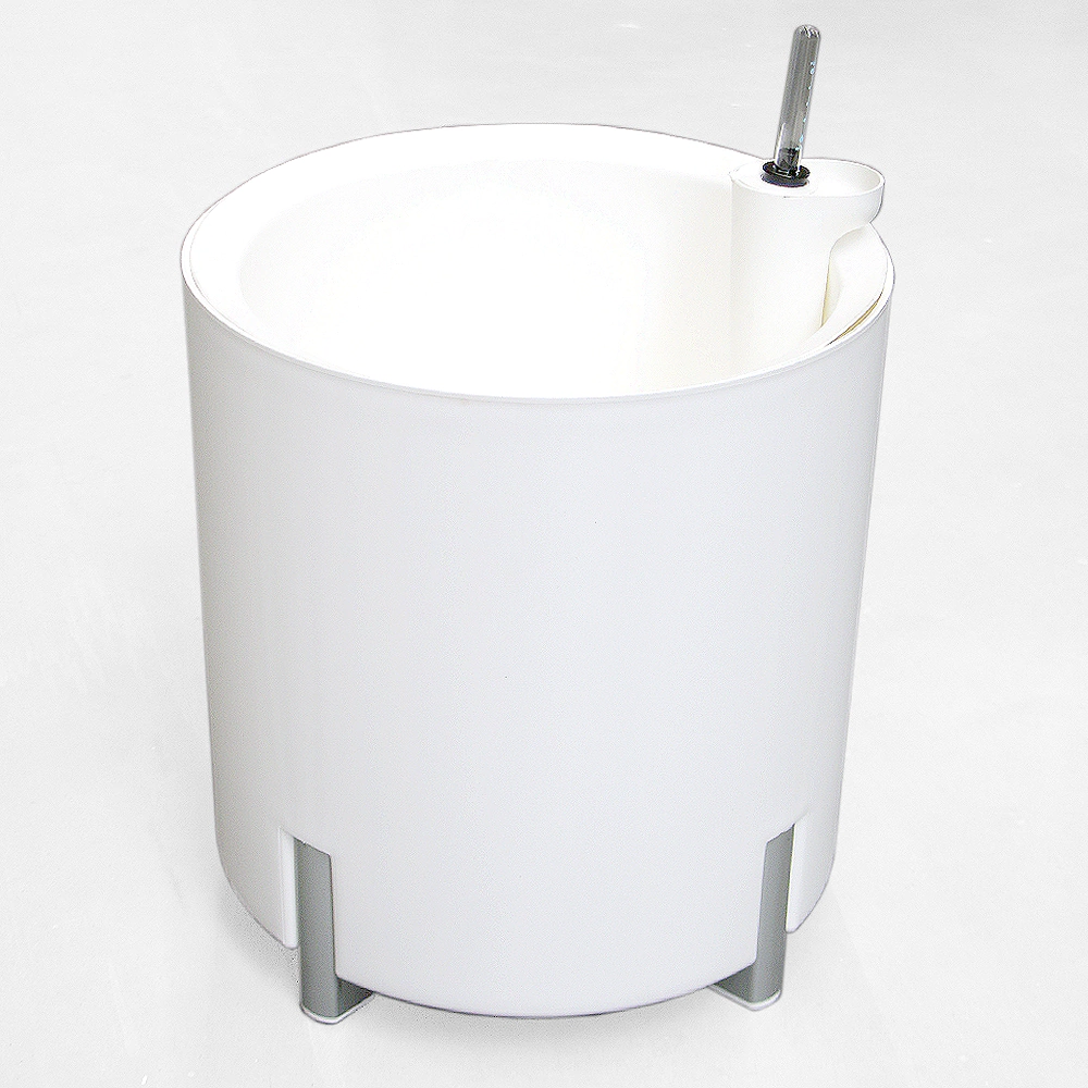 Кашпо пластиковое белое d40 см h45 см 45 л