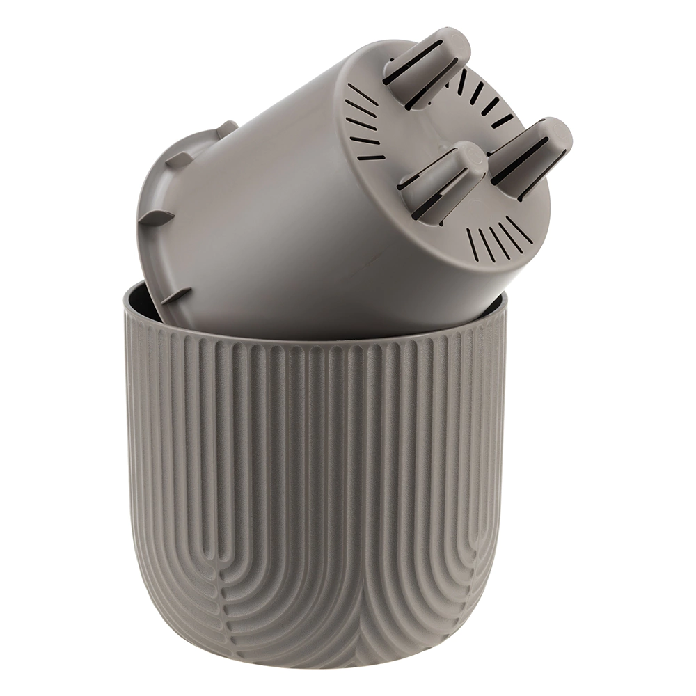 Кашпо пластиковое РАМОНА d18 см h16,5 см 1,9 л серый