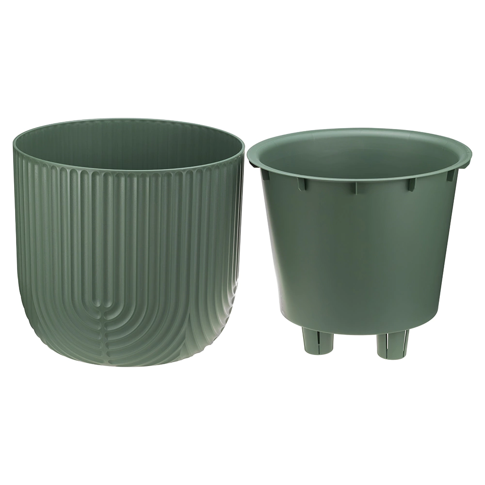 Кашпо пластиковое РАМОНА d22 см h20 см 3,7 л нефритовый