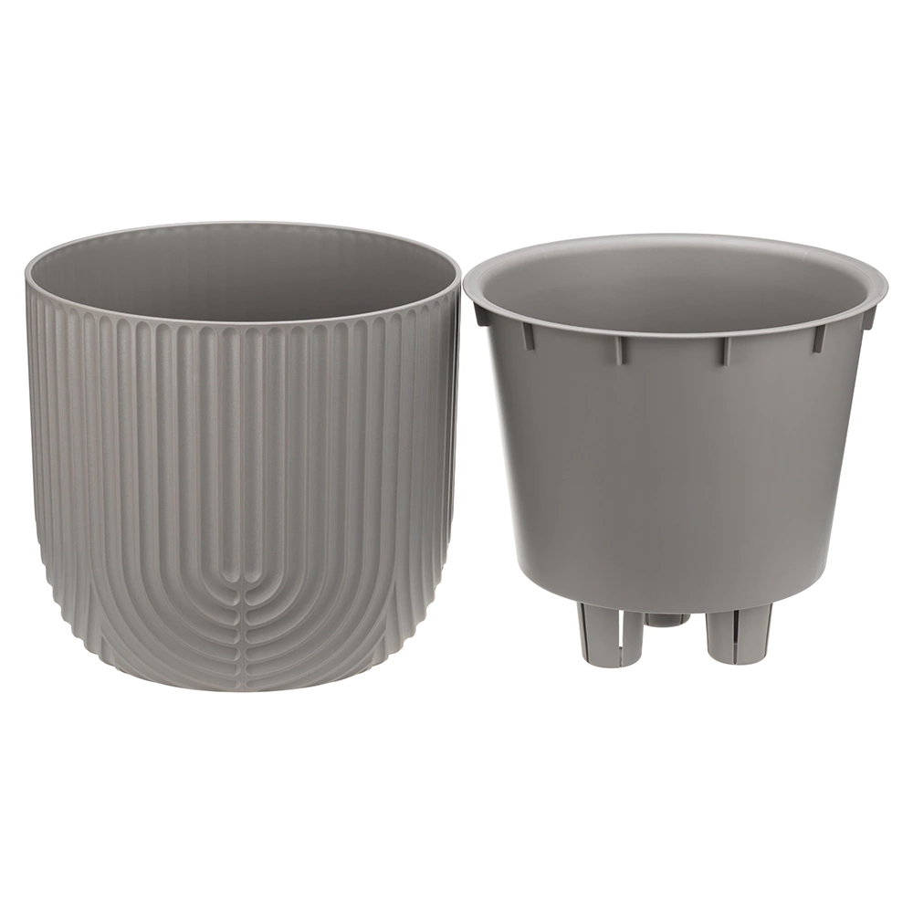 Кашпо пластиковое РАМОНА d22 см h20 см 3,7 л серый