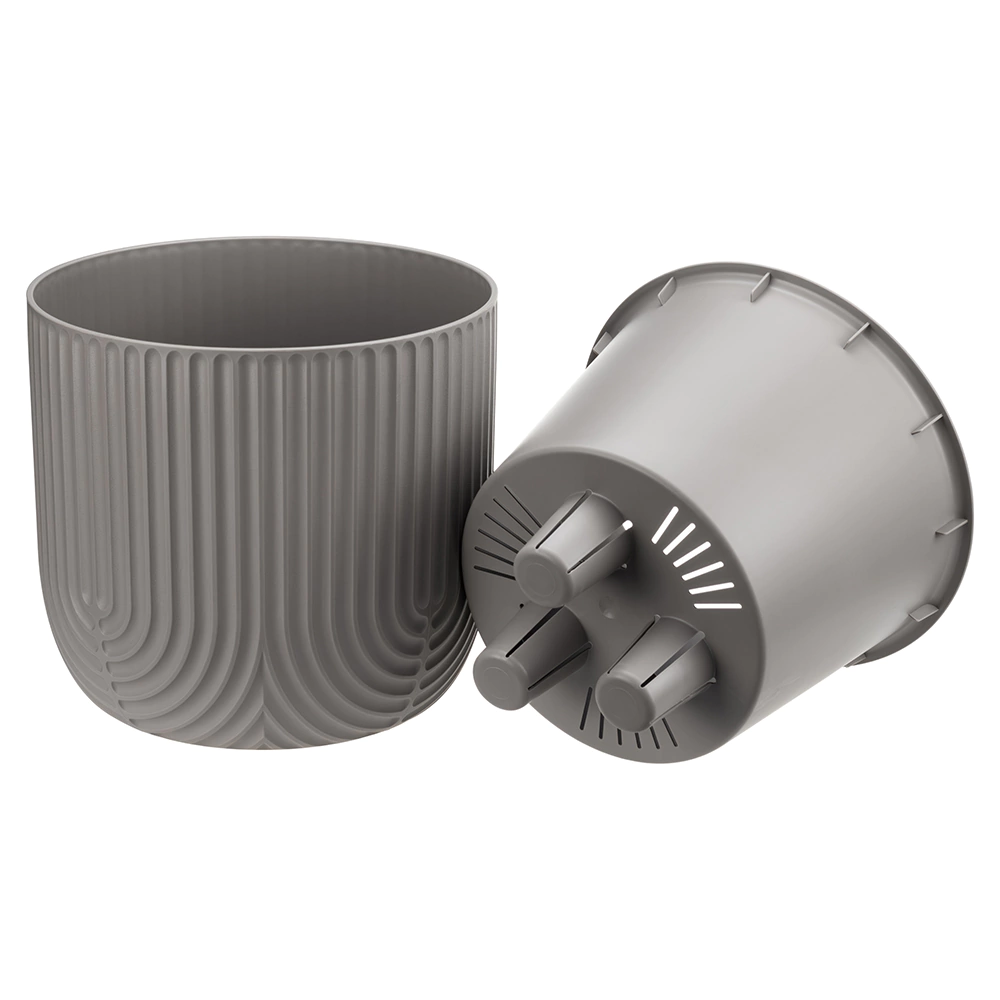 Кашпо пластиковое РАМОНА d22 см h20 см 3,7 л серый