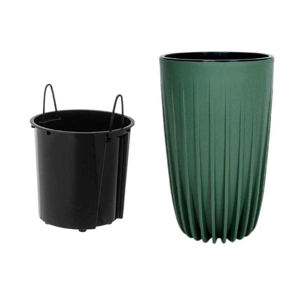 Кашпо пластиковое d30 см h53 см 27,3 л с вкладкой 17 л Сигма нефрит