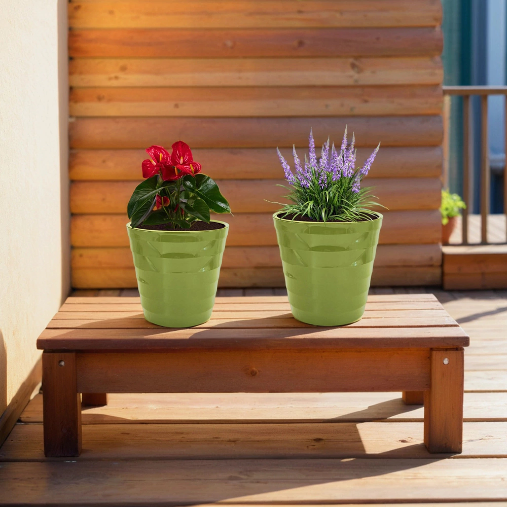 Кашпо пластиковое с вкладкой d27 см h24 см 9 л Лаура папоротник