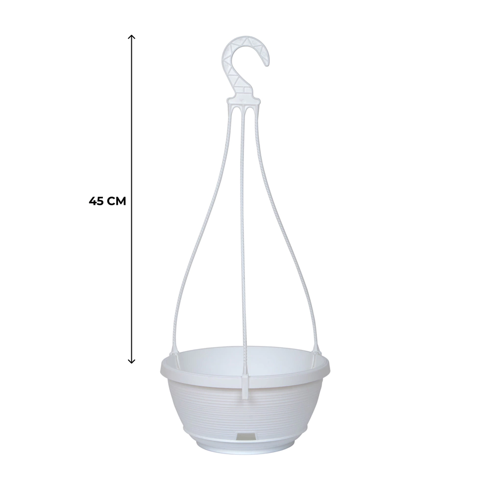 Подвес для горшка пластиковый 45 см белый