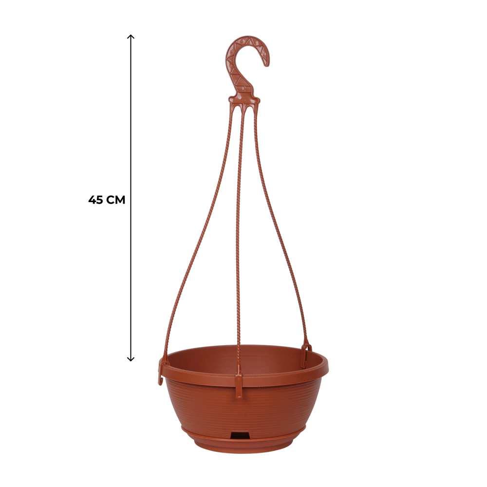 Подвес для горшка пластиковый 45 см коричневый