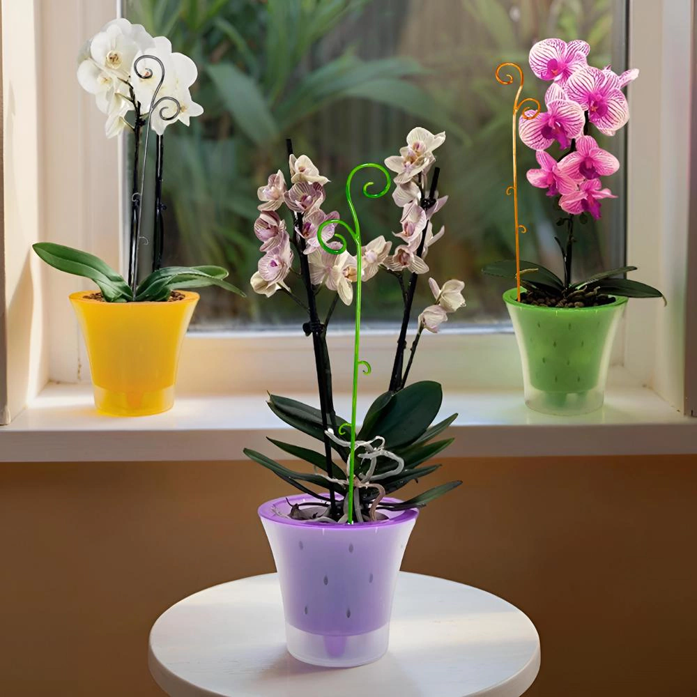 Опора для орхидей 60 см желтая