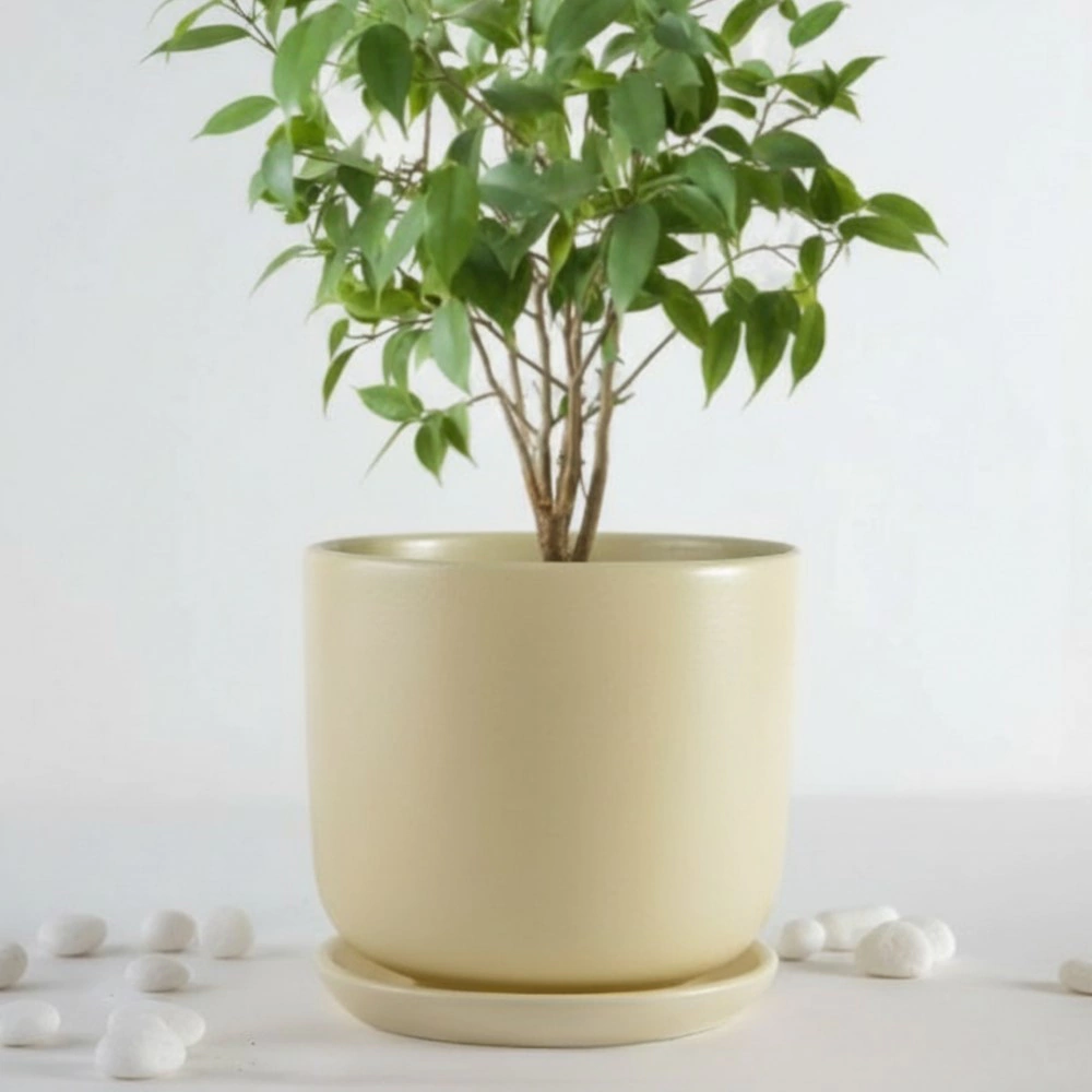 Горшок керамический Экрю цилиндр кремовый d26 см h26 см 9,5 л