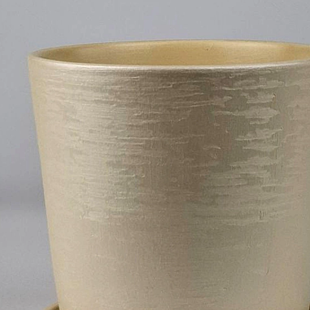 Горшок керамический Бархат конус бежевый d18 см h15,5 см 3 л