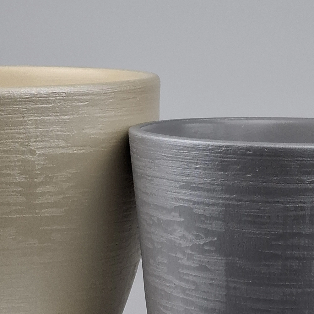 Горшок керамический Бархат конус бежевый d22 см h19 см 5,4 л