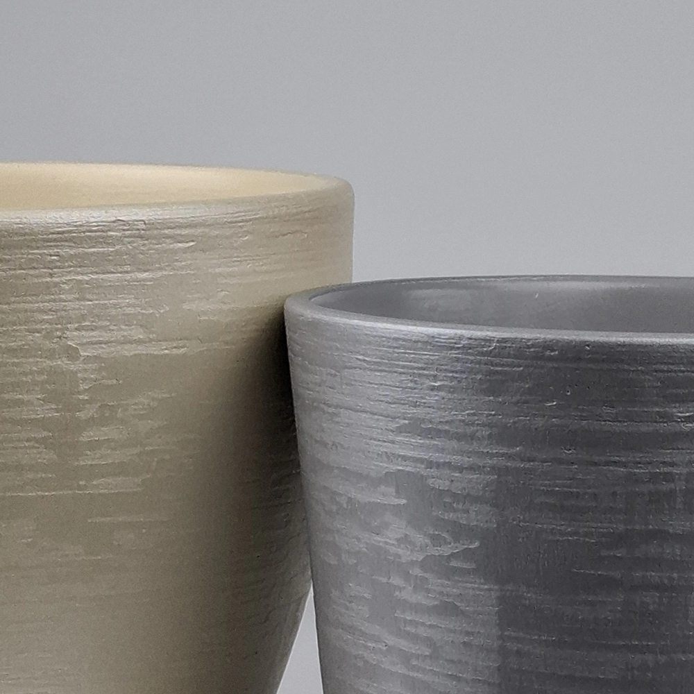 Горшок керамический Бархат конус бежевый d26 см h26 см 9,5 л