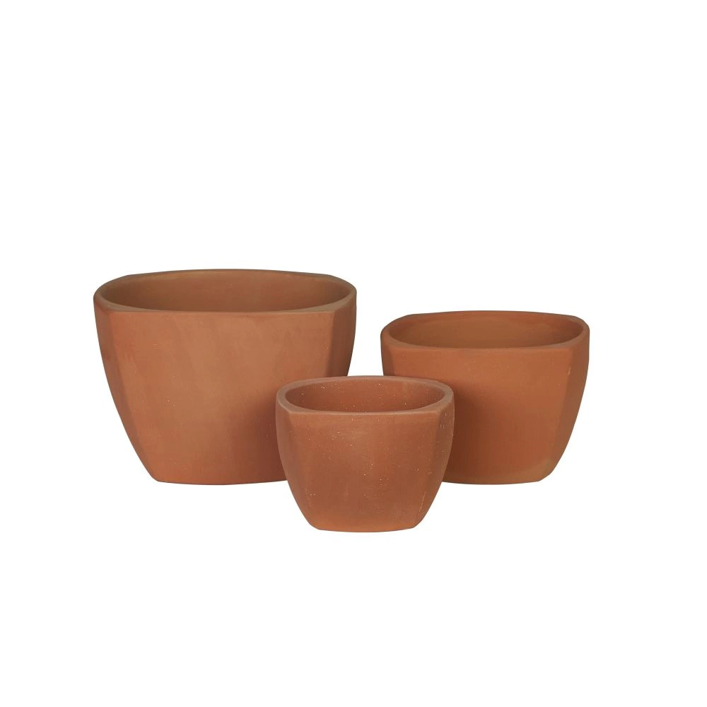 Кашпо керамическое Терра квадрат терракотовое d18 см h13 см 2,5 л