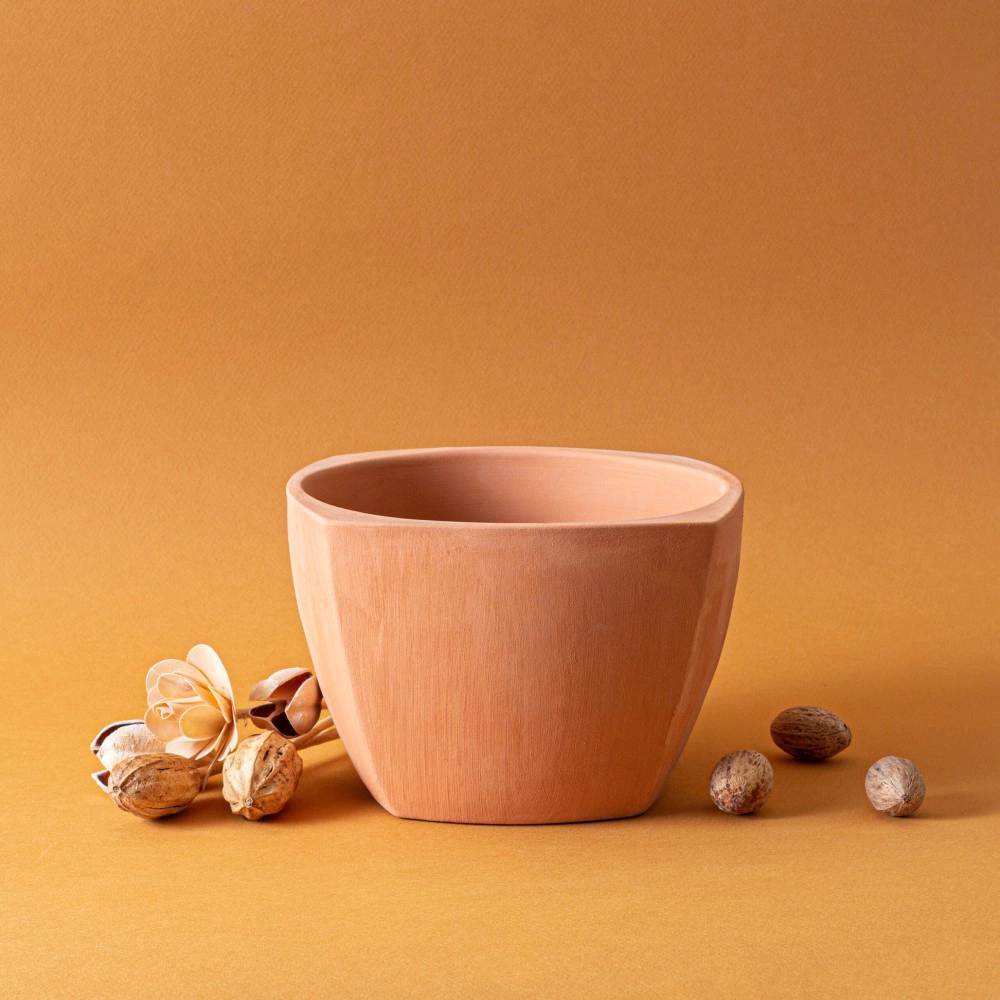 Кашпо керамическое Терра квадрат терракотовое d18 см h13 см 2,5 л