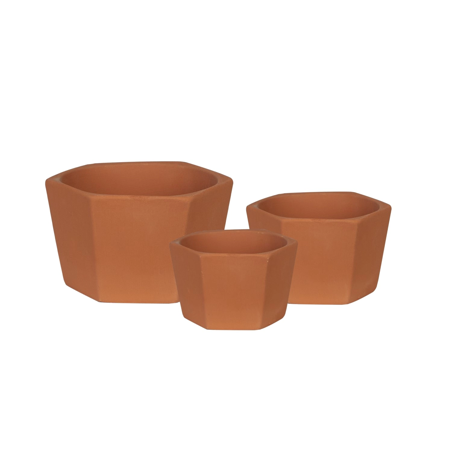 Кашпо керамическое Терра шестигранник терракотовое d15 см h11 см 1,5 л