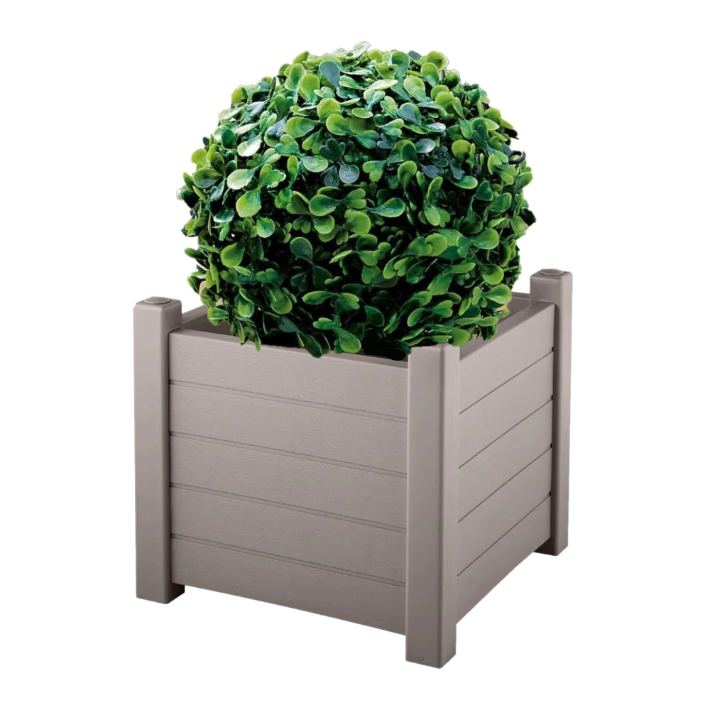 Клумба для цветов пластиковая Прованс серая 50х50х47 см 70 л