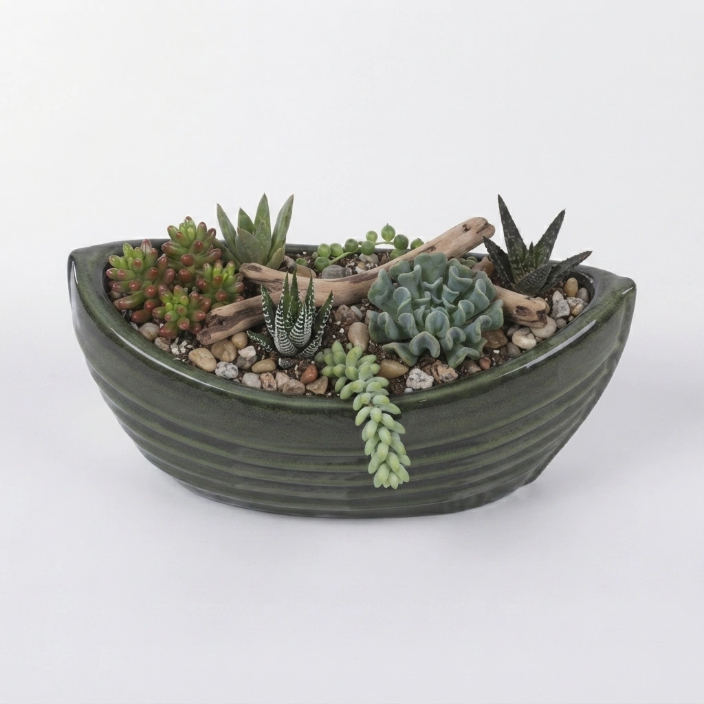 Горшок уличный керамический морозостойкий Лодочка 34x21x13,5 см Cermax