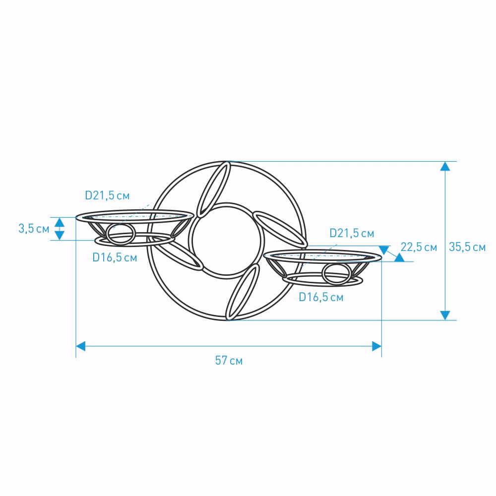 Подставка для цветов настенная на 2 горшка 35,5х57х22,5 см