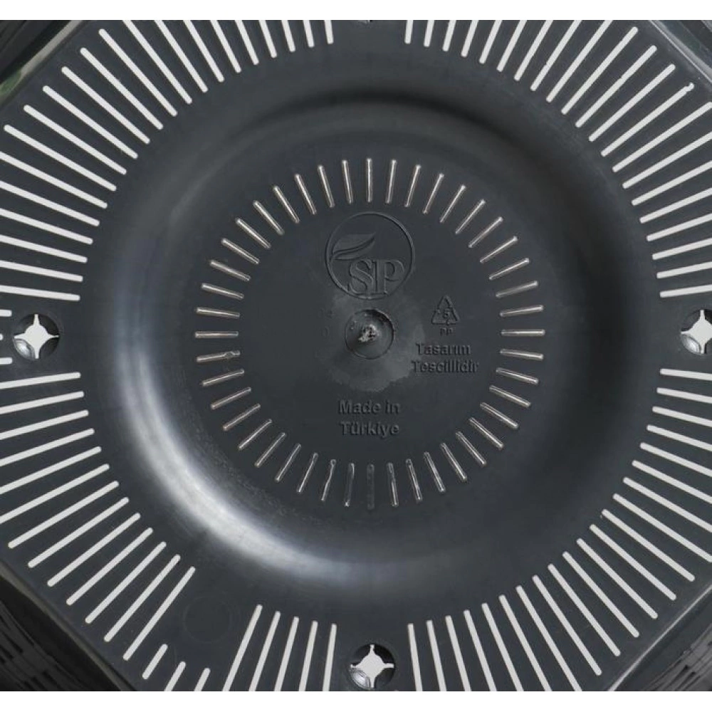 Уличный горшок пластиковый Плетение антрацит d50 см h37,5 см 42 л