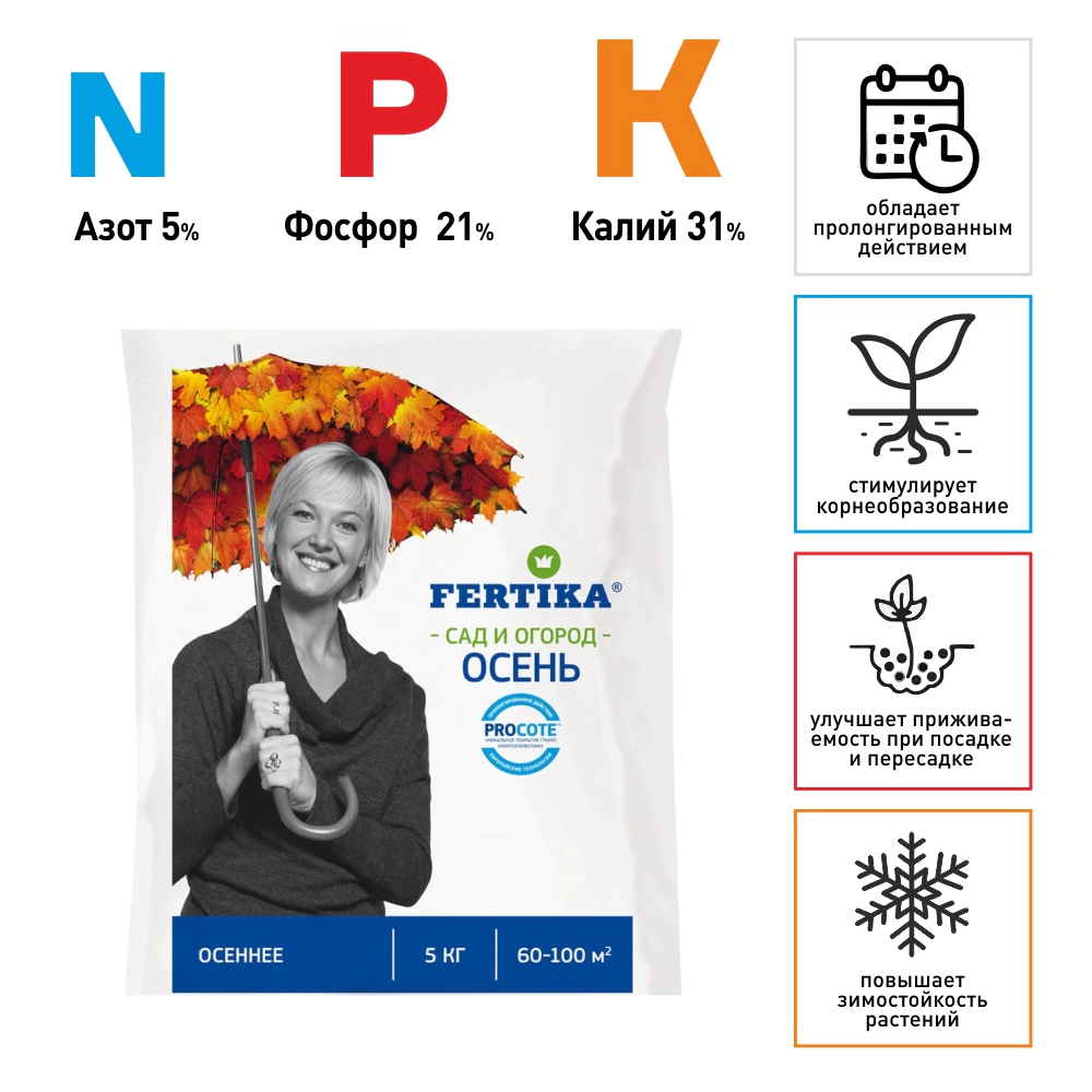 Удобрение минеральное осеннее FERTIKA 5 кг