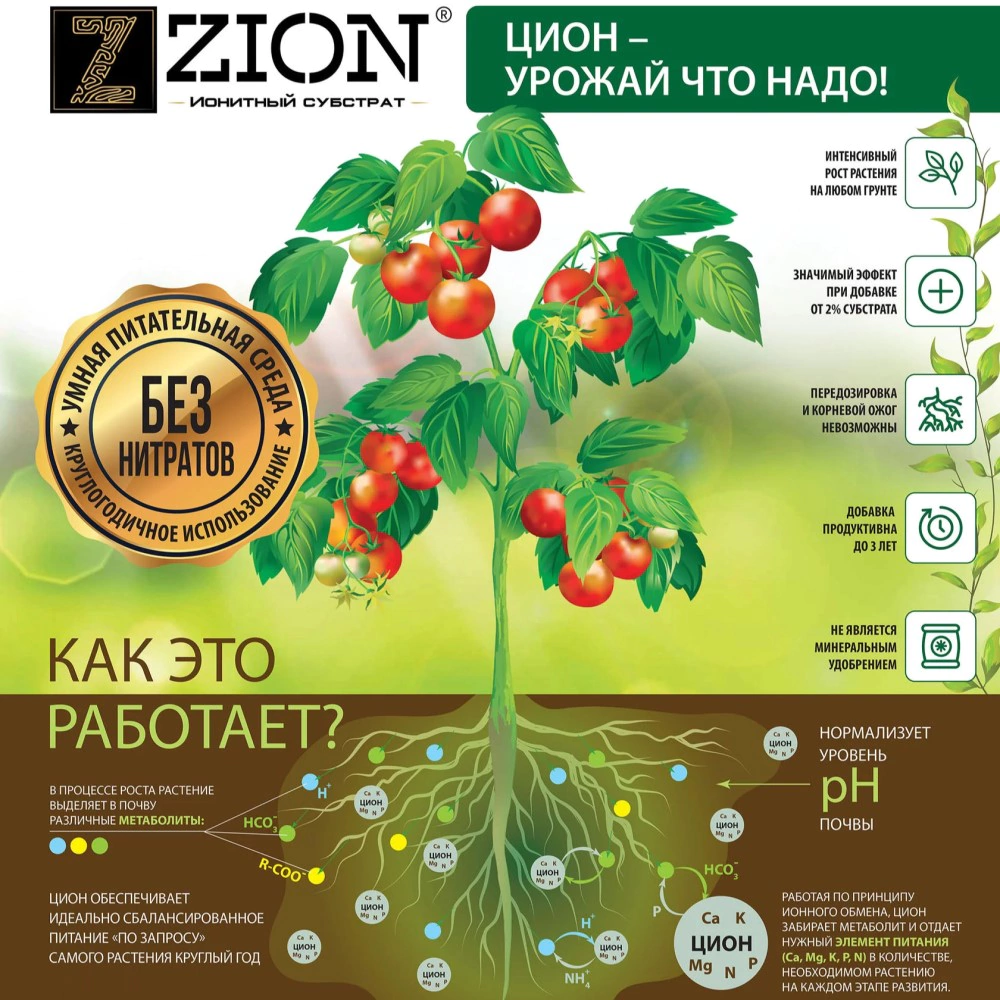 Питательная добавка для цветов ZION LIGHT 800 г