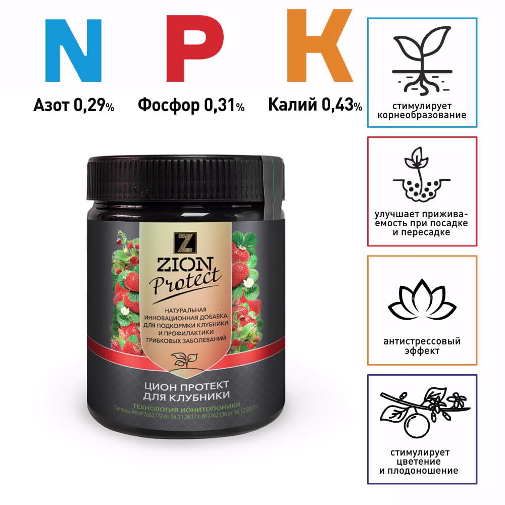 Питательная добавка для клубники ZION Protect 450 г