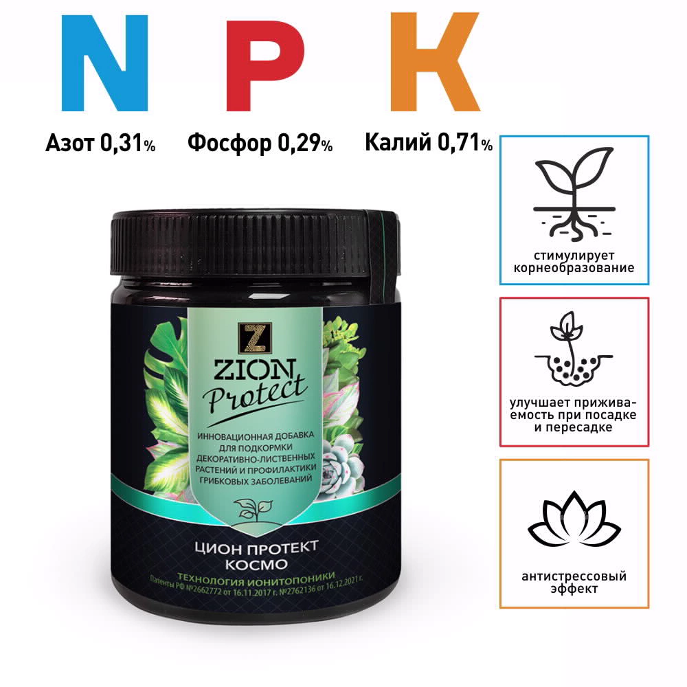 Питательная добавка для декоративно-лиственных растений ZION Protect Космо 450 г