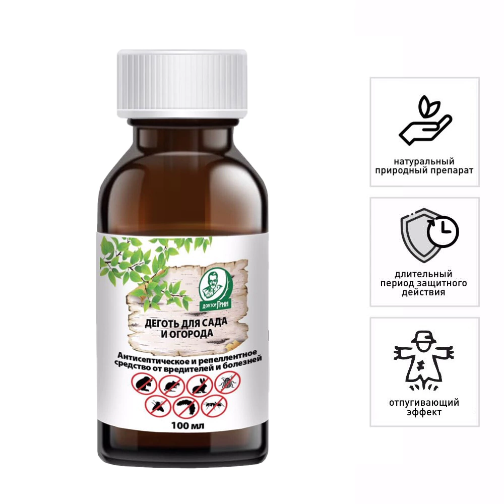 Деготь от вредителей и болезней растений 100 мл Доктор Грин