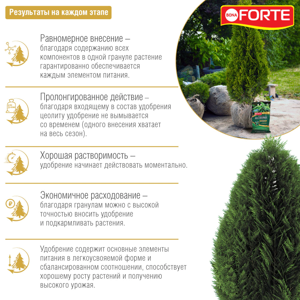 Удобрение для хвойных Bona Forte 2,5 кг