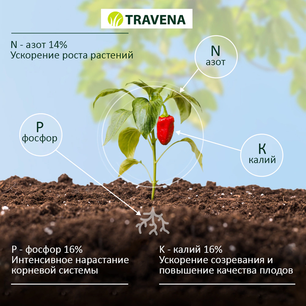 Удобрение универсальное для овощей TRAVENA 100 г