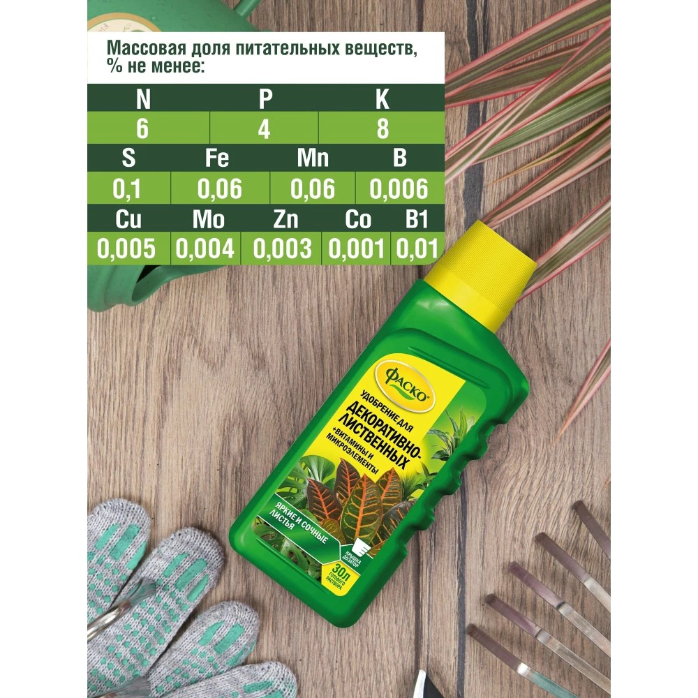 Удобрение минеральное для декоративно-лиственных растений Цветочное счастье 285 мл