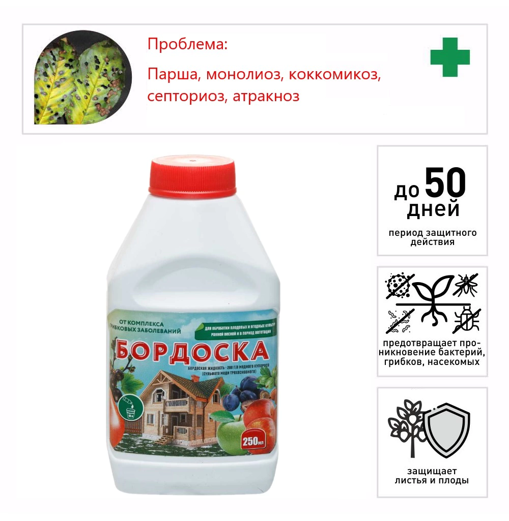Средство защиты от комплекса грибковых болезней Бордоска 250 мл